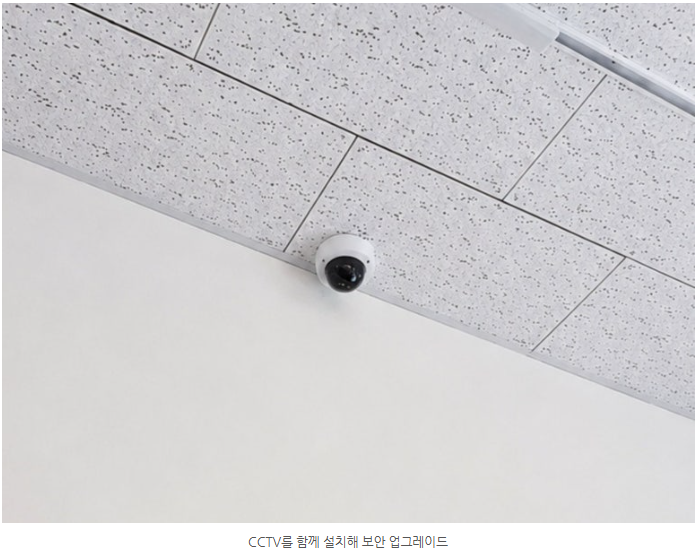 CCTV 카메라, 천장에 설치되어 매장 전체를 감시합니다